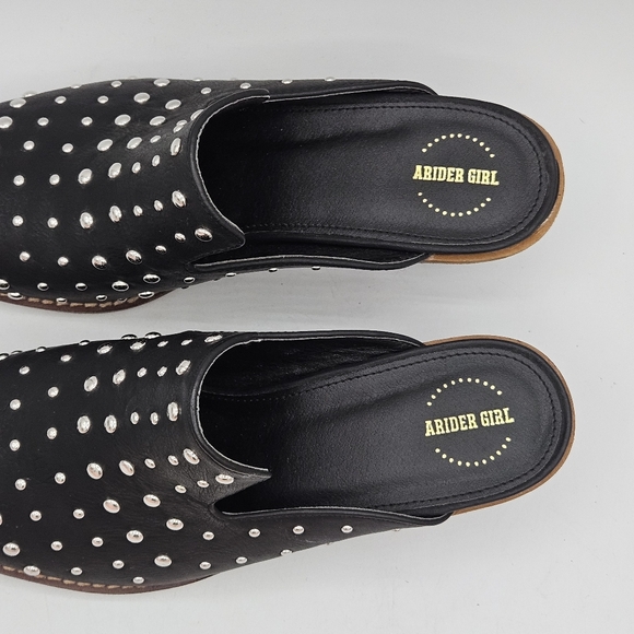 Arider girl Cara studded leather mules size 8 nwt - Picture 10 of 16